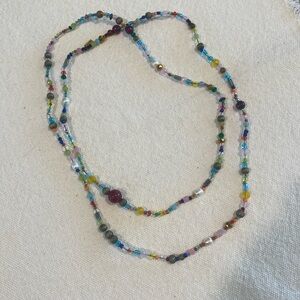 Natural Life - Boho Glass & Pearl Beaded Necklace - Multicolor NWOT